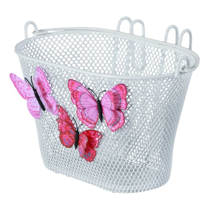 Panier Avant Enfant Basil Jasmin Blanc Acier Pour 12 A 20 Pouces Fixation Crochets (26X16X15 cm)