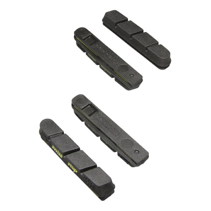Patin De Frein Route Swissstop -Black Prince Racepro- Pour Campagnolo Jante Carbone Gomme Noir -Freinage Progressif Et Monte Moins En Temperature En Utilisation Intensive (2 Paires)