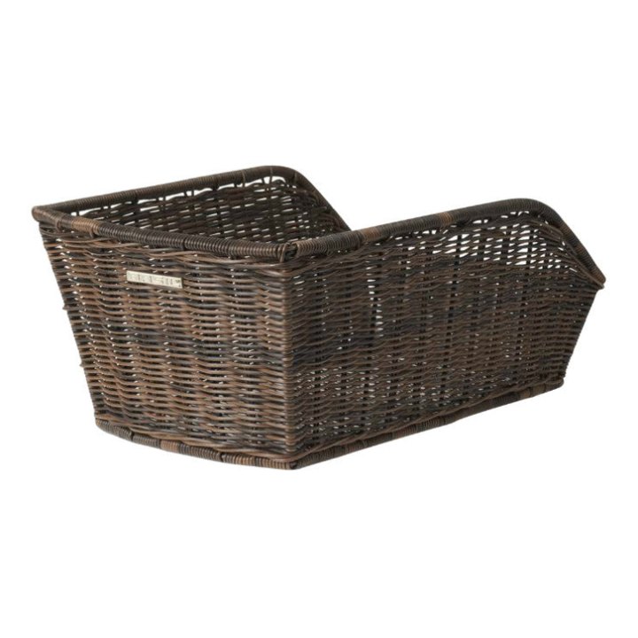 Panier Arrière Basil Cento Rattan Osier Synthetique Noir (43X32X25 cm) (Avec Fixation)