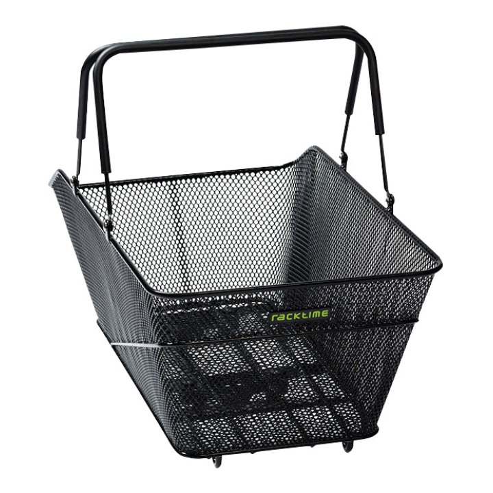 Panier Arrière Fil Acier Racktime Bask It Trunk Large 28L Noir Avec Anse Sur Porte Bagage (51X31X25,5 cm) - Compatible Systeme Racktime Snapit (Charge Max 10Kg)