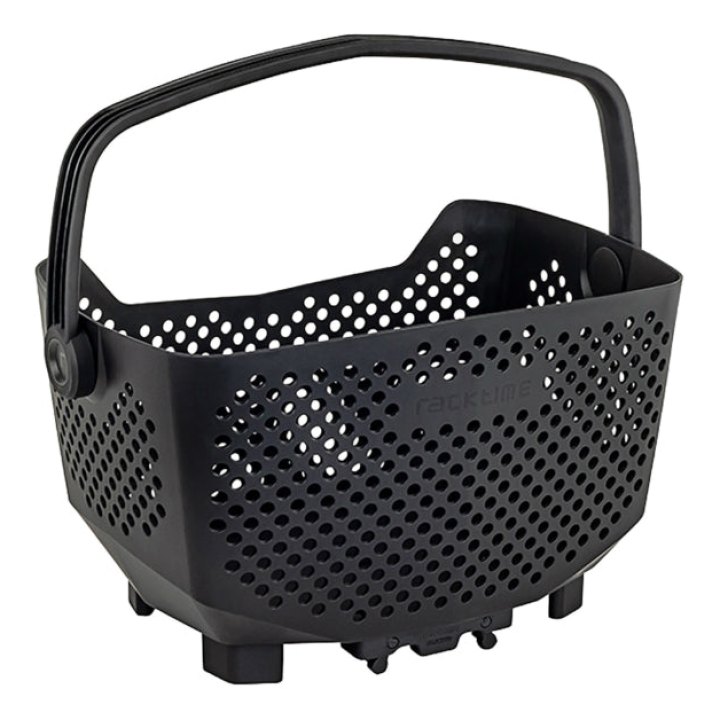 Panier Arrière Plastique Racktime Bask It Noir Avec Anse Sur Porte Bagage (43X24X29 cm) - Compatible Systeme Racktime Snapit