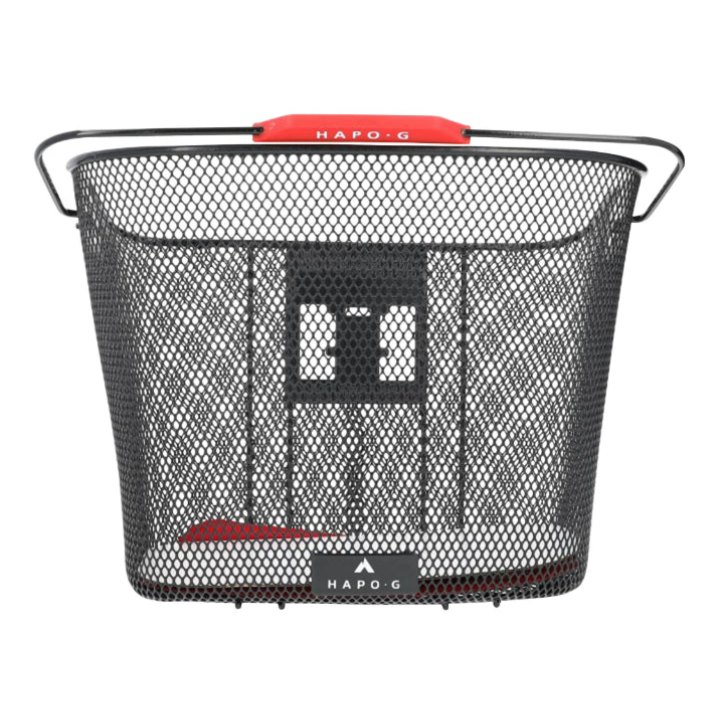 Panier Avant Acier Nid Abeille Hapo.G Noir (33X26X25 cm) -Vendu Avec Fixation Dmts VAE - E-Bike (Largeur Intérieure Fixation Pour VAE - 8 cm)