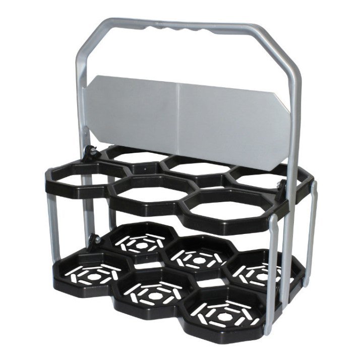 Panier Roto Pour Transport Des Bidon Pliable Noir-Gris (Pour 6 Bidons)