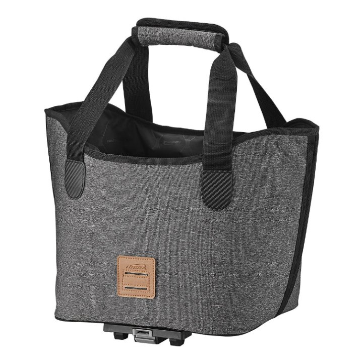 Panier-Sac Avec Poignées Ibera Shopping Mik Grise 17L Fixation Arrière Systeme Mik (24X26.5X26 cm)