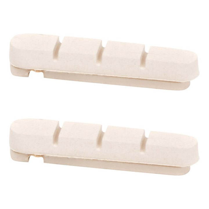 Patin De Frein Route Elvedes Puissant - Silencieux Pour Shimano Sur Jante Aluminium 55 mm Blanc (1 Paire) -Gomme Freinage Puissant - Silencieux-