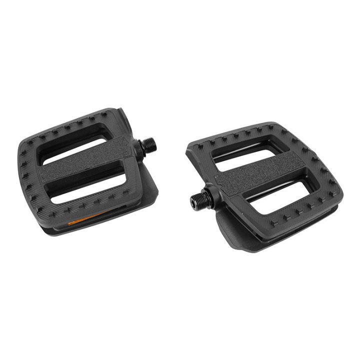 Pédale Cargo - E-Bike Roulement Newton Corps Et Cage Résine Noir Avec Grip 9-16" (Paire) 112X115 mm
