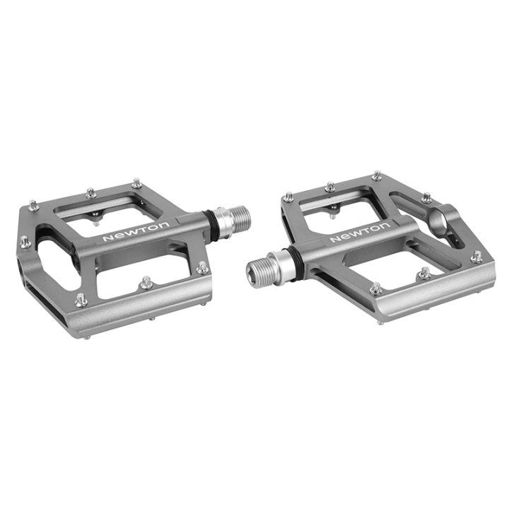 Pédale VTT - BMX Newton Alu Gris Anodise 9-16" Roulement Du (Paire) 105X102X26 mm