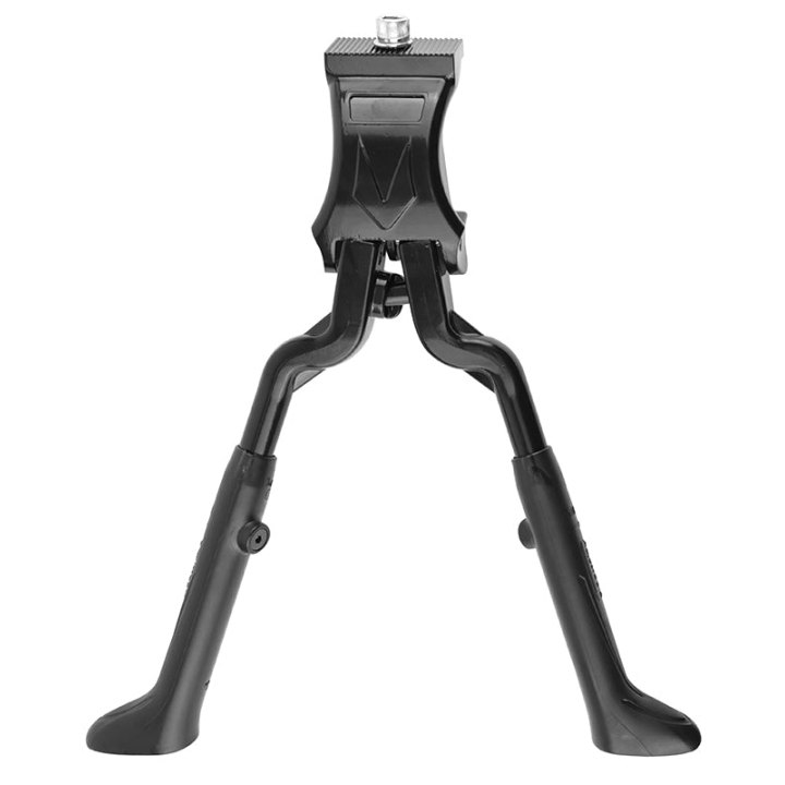 Béquille Vélo Double Centrale Newton 24-28" Réglable Alu Noir (Sans Contre-Plaque)