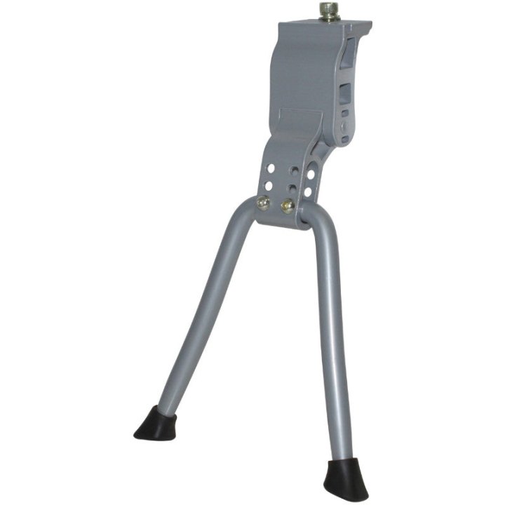 Béquille Vélo Double Centrale P2R 24-28" Renforcé Réglable Alu Argent