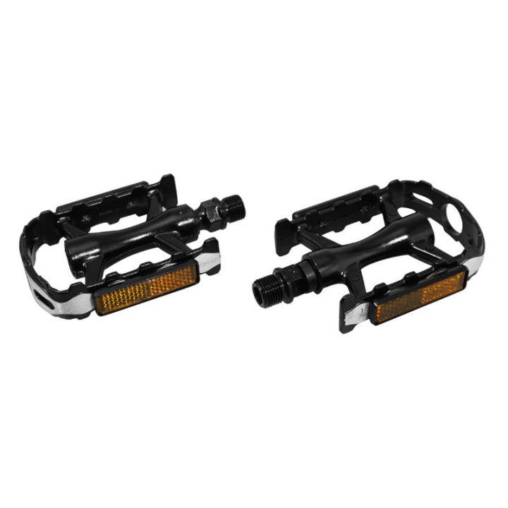 Pédale VTT Roulement Étanche Premium Newton Corps Alu Noir Cage Alu Argent-Noir 9-16" (Paire)