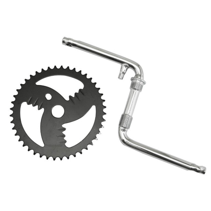 Pédalier BMX Fauber Manivelles Monobloc Plateau Acier 44D. Pour Pédale Filetage 1-2