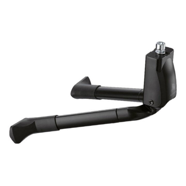 Béquille Vélo Double Centrale Ursus Big Foot 28"-700 Pliable Alu Noir (300 mm) - Supporte Poids 50Kgs (Livre Sur Carte)