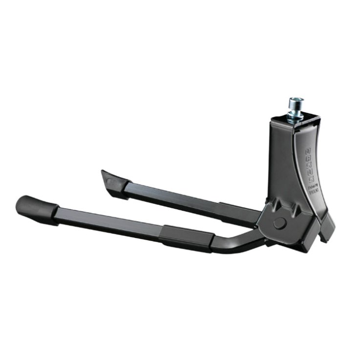 Béquille Vélo Double Centrale Ursus Hooper Foot 28"-700C Pliable Alu Noir (300 mm) - Supporte Poids 50Kgs (Livre Sur Carte)