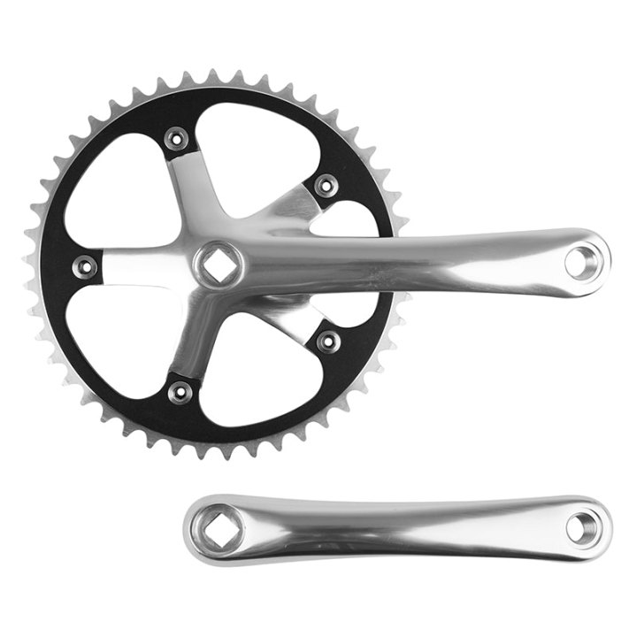 Pédalier Route Fixie 3.30 Alu Argent 170 mm Plateau 46D. (Fixie - Singlespeed) Diam. 130 mm