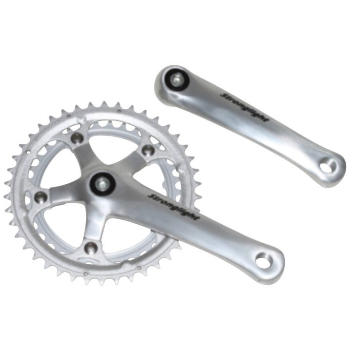 Pédalier Route Stronglight 9-10V. Impact Argent 155 mm 42-34 Compatible 8V. (Axe Carré 107 mm)