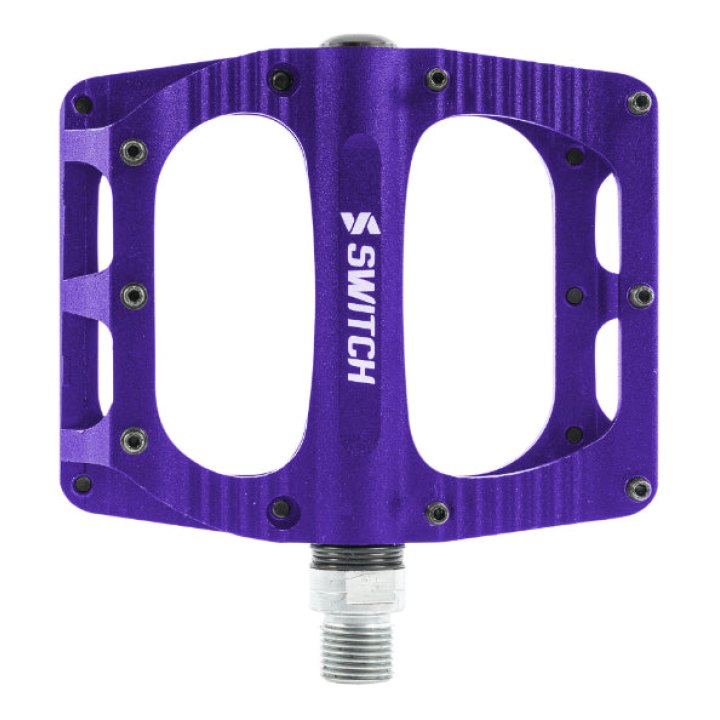Pédale VTT Plateforme Descente - BMX Switch Freeride Alu Cnc Violet Filetage 9-16 Avec Picots (Paire) 100X90 mm