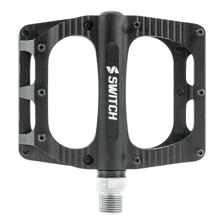 Pédale VTT Plateforme Descente - BMX Switch Large Freeride Alu Cnc Noir Filetage 9-16 Avec Picots (Paire) 110X100 mm