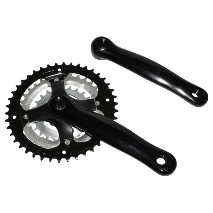 Pédalier VTT P2R 7-8V. Alu Noir 170 mm 42-34-24 (Boîtier 118 mm)