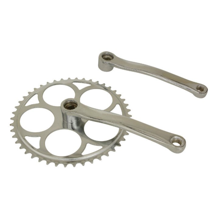 Pédalier City P2R Acier Chrome 170 mm Plateau 46D. Chaîne 3.30 (Boîtier 127 mm)