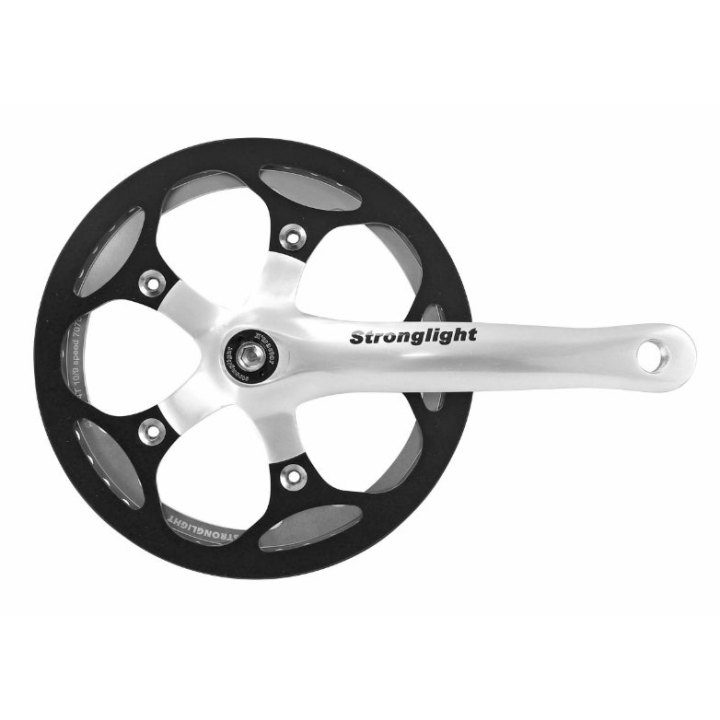 Pédalier City Stronglight 8V. Impact R Argent 170 mm 44 dents Avec Carter Pour Transmission Sans Tendeur De Chaîne Pour Moyeux Vitesses Integrees (Axe Carré 127 mm)