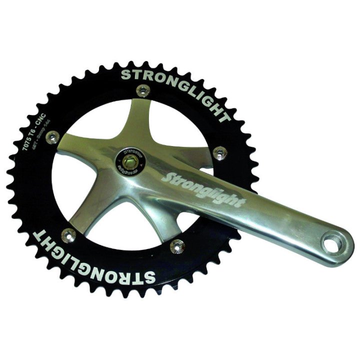 Pédalier Route Piste Stronglight Track 2000 Jis 165 mm Plateau 46D. 1"1-8 (Fixie - Singlespeed) (Axe Carré 107 mm) Plateau Diam 144