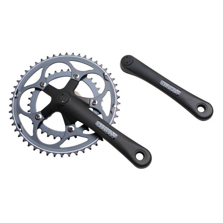 Pédalier Route Stronglight 9-10V. Impact Eco Argent 170 mm 50-34 Compatible 8V. (Axe Carré 107 mm)