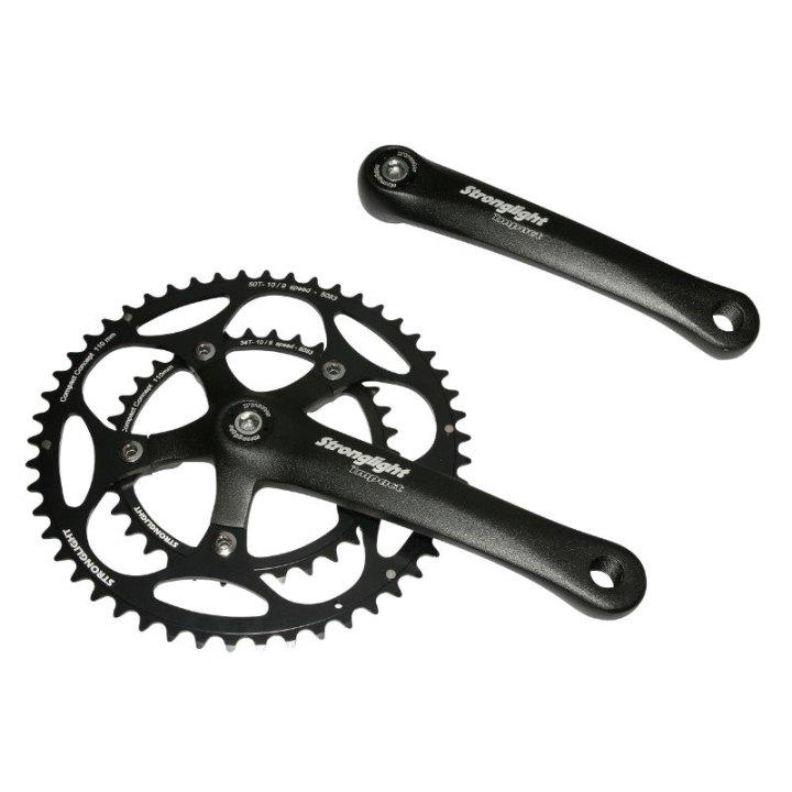 Pédalier Route Stronglight 9-10V. Impact Noir 170 mm 50-34 Compatible 8V. (Axe Carré 107 mm)