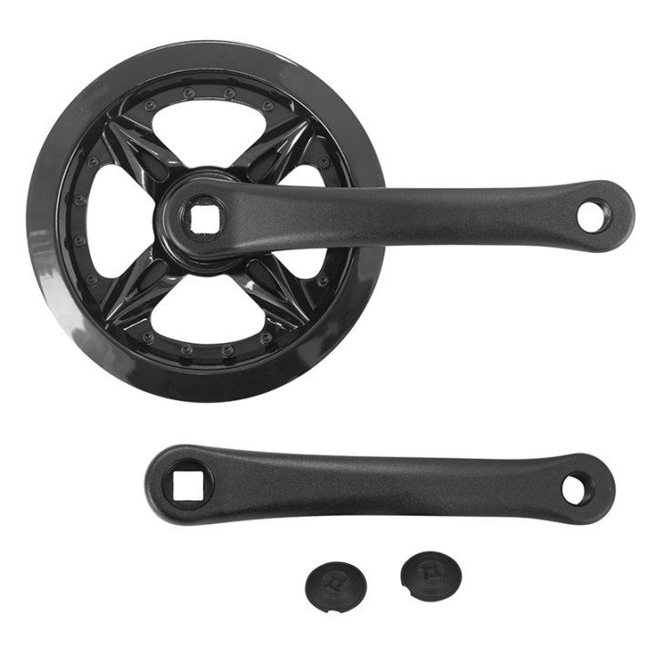 Pédalier VTT P2R 6-7-8V. Double Flasque Alu Noir 170 mm 36 dents (Boîtier 119 mm)