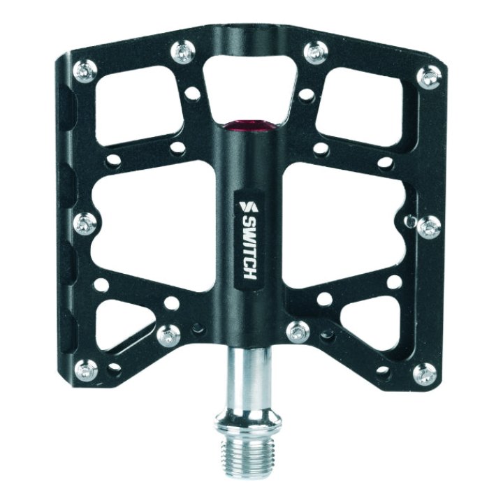Pédale VTT Plateforme Descente - BMX Switch North Shore Alu Noir Filetage 9-16 Avec Picots (Paire) 110X95 mm