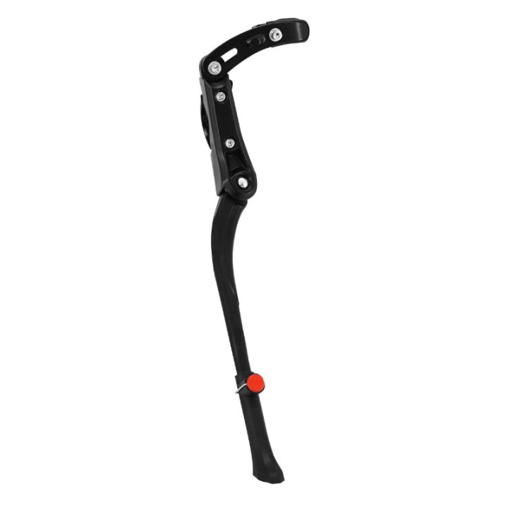 Béquille Vélo Laterale Arrière P2R 24-28" Fixation Base-Hauban Réglable Alu Noir