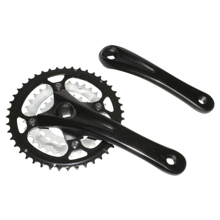 Pédalier VTT P2R 9V. Alu Noir 170 mm 44-32-22 (Boîtier 110 mm) Plateaux Demontables