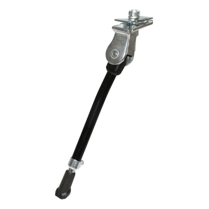 Béquille Vélo Laterale Avec Plaque Newton 20-28" Réglable Alu Noir