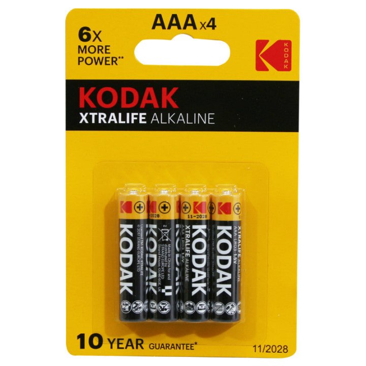 Pile Lr03 1.5V Kodak Alcaline Xtralife Aaa (Vendu Par 4)