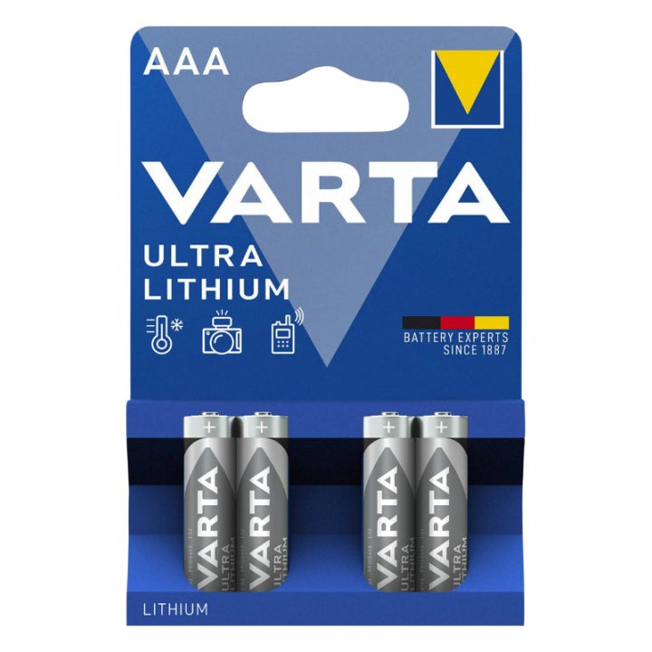 Pile Lr03 1.5V Varta Ultra Lithium Lr03 - Aaa (Vendu Par 4)