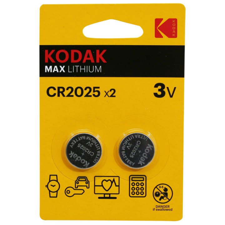 Pile Bouton Cr2025 Kodak Lithium 3V (Vendu Par 2)