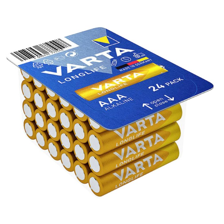 Pile Lr03 1.5V Varta Alcaline Longlife Lr03 - Aaa Boite Refermable (Vendu Par 24)