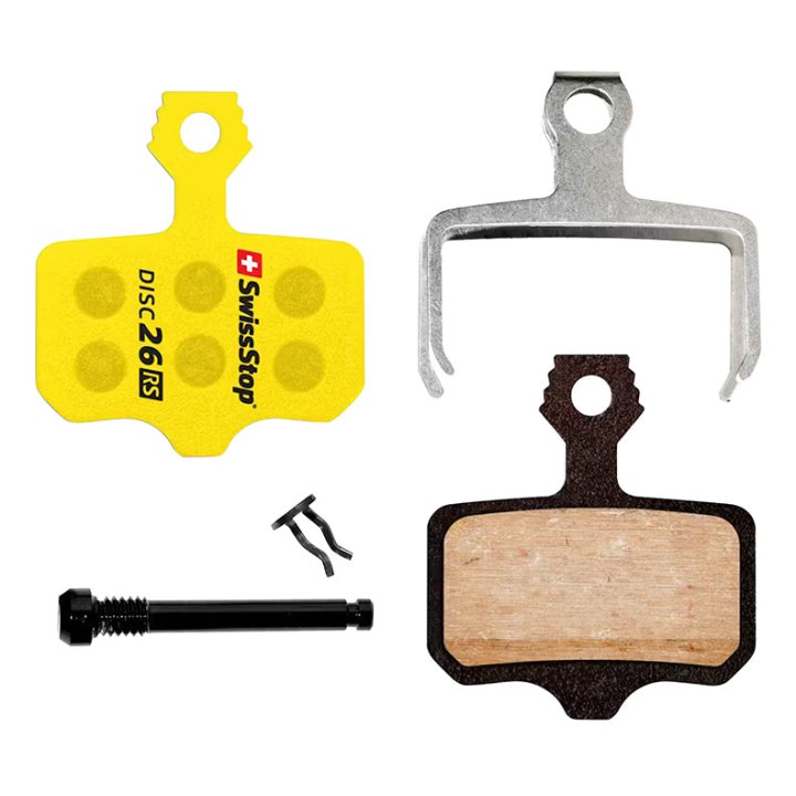 Plaquette De Frein Route - VTT Sram Red Axs Gen 3 E1, Axs Gen 2 D1, Force-Rival- Apex Axs, Level Stealth 2-Piston-Ultimate, Tlm B1,Tl, Avid 9 (Swissstop Organic Silence - Disc 26Rs) (Paire Sur Carte)