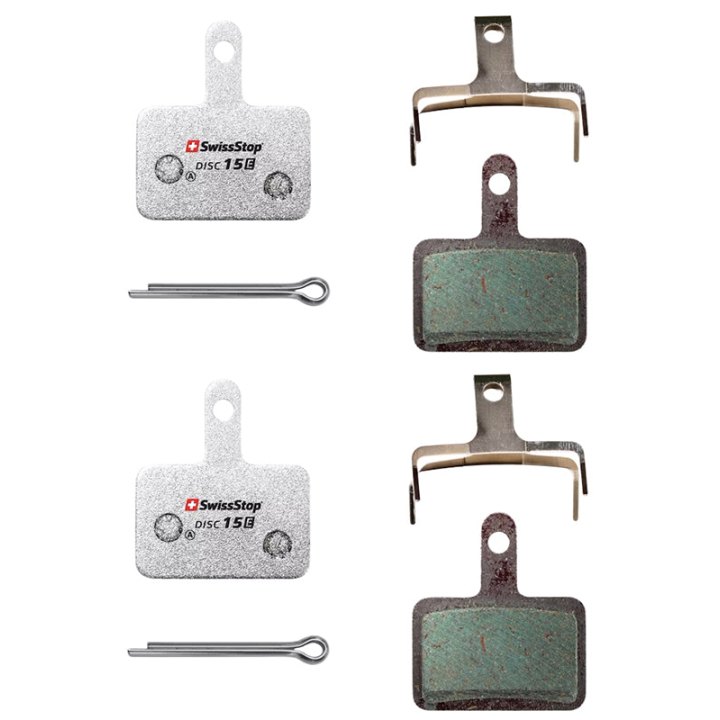 Plaquette De Frein VTT Shimano Deore M515,M486,M485,M575,M395 (Swissstop Organic - Disc 15E - Fair & Pair) (2 Paires) - Compatible VAE
