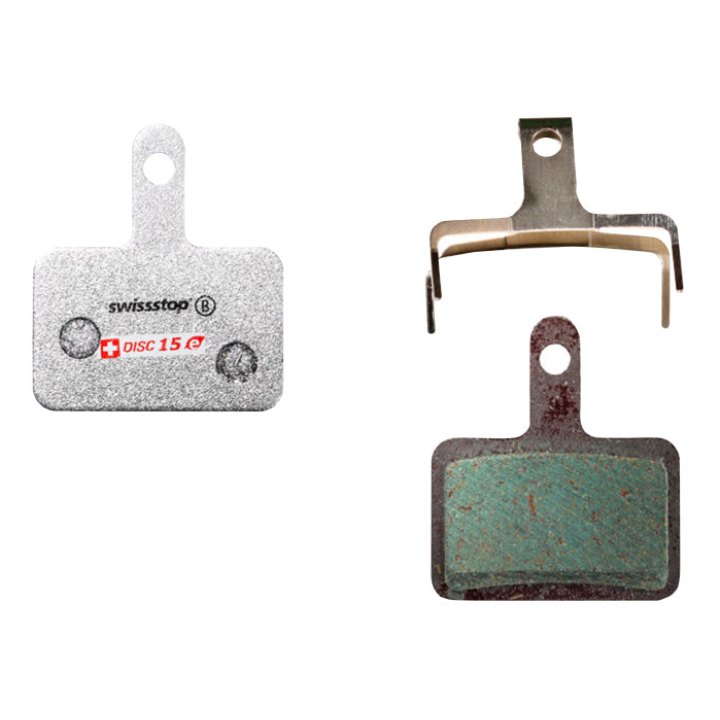 Plaquette De Frein VTT Shimano Deore M515,M486,M485,M575,M395 (Swissstop Organic - Disc 15E) (Paire Sur Carte) - Compatible VAE