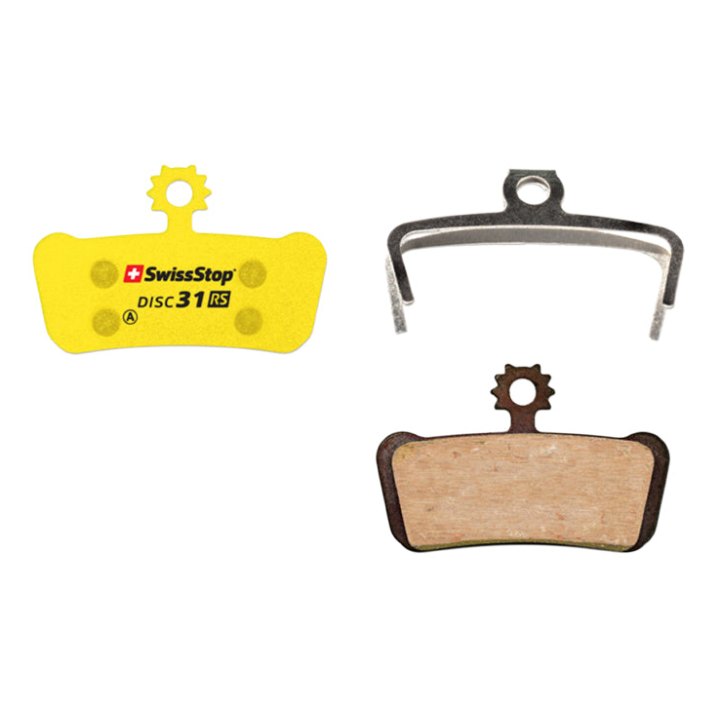 Plaquette De Frein VTT Avid Xo Trail, Elixir 9 Et Elixir 7 Trail, Sram G2 Ultimate Et Rsc, Guide Ultimate, Rsc, Rs, R, T (Swissstop Organic Silence - Disc 31Rs) (Paire Sur Carte)