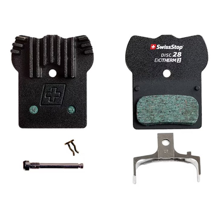 Plaquette De Frein VTT Shimano Xt M8000-M785 - Xtr M9000-M985 Slx M666-M675 Fsa K-Force (Swissstop Exotherm Avec Ailettes Refroidissement - Disc 28) (Paire Sur Carte)