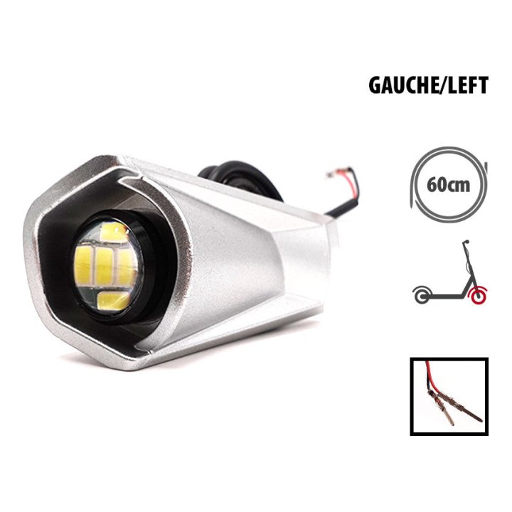 Plastique avant gauche avec LED Blanc Dualtron Togo