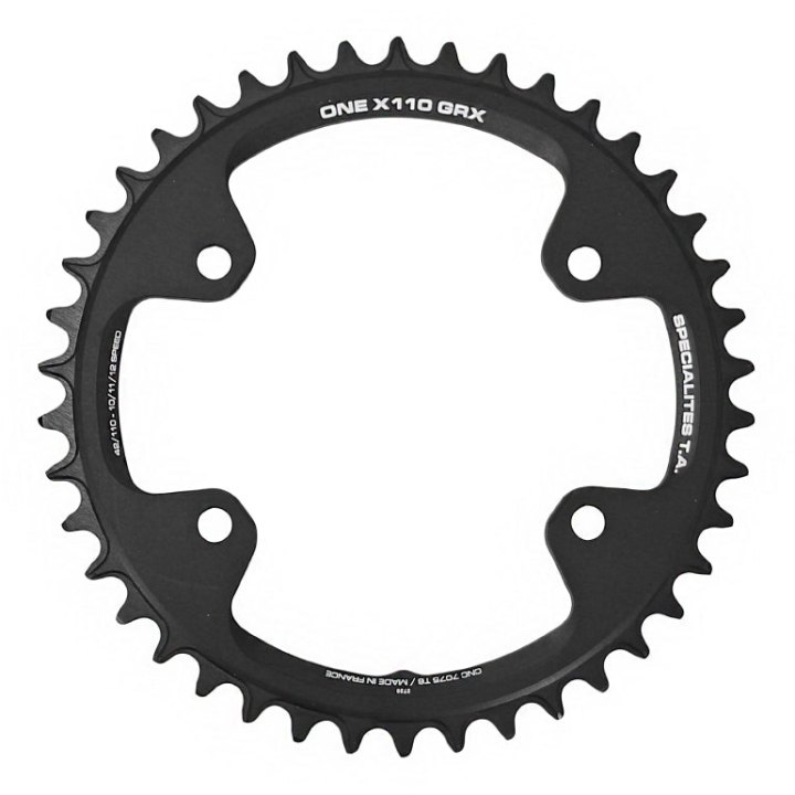 Plateau Gravel 4 branches Ø 110 Pour Shimano Grx Mono Ta X110 One 42 dents Compatible Rx600-Rx810 Noir 10-11V.