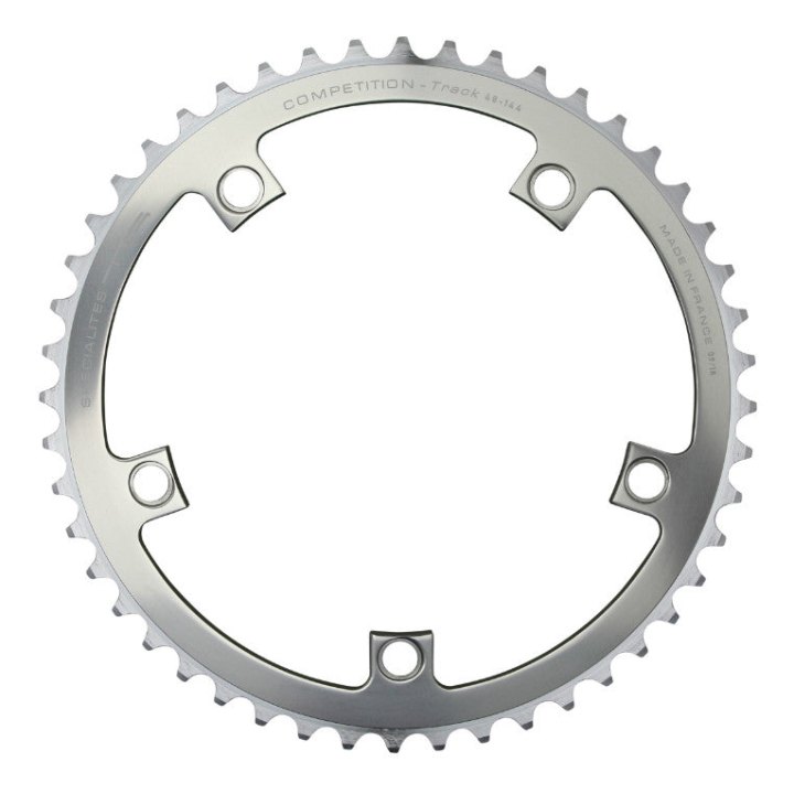 Plateau Piste 5 branches Ø 144 Ta 44 dents Argent Alu 7075 Pour Chaîne 3.17 mm (1"1-8)