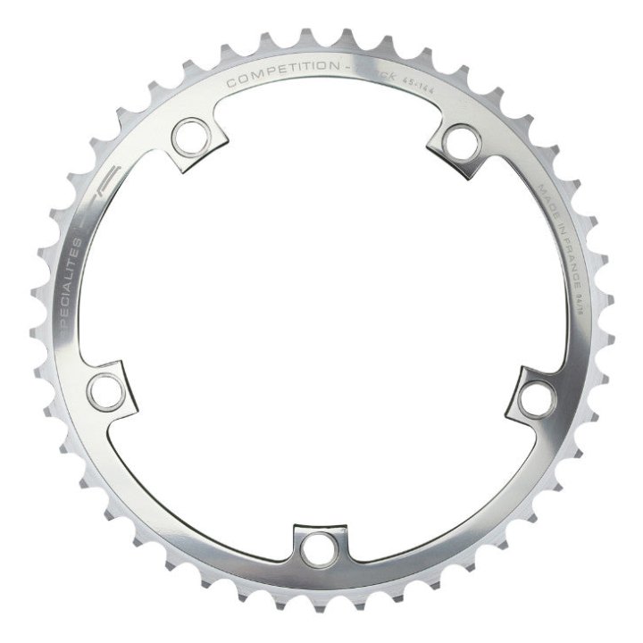 Plateau Piste 5 branches Ø 144 Ta 51 dents Argent Alu 7075 Pour Chaîne 3.17 mm (1"1-8)