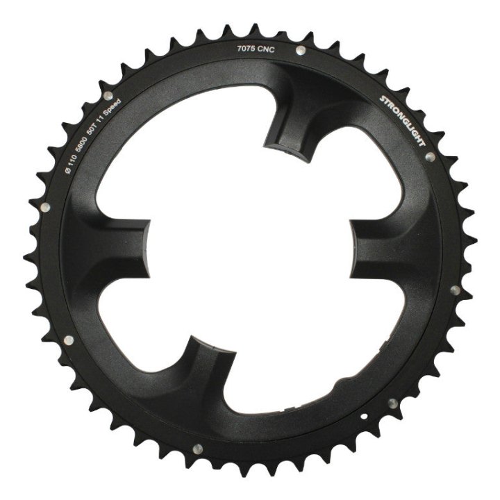 Plateau Route 4 branches Ø 110 Pour Shimano 105 5800 Stronglight 50 dents Extérieur Noir 11V.