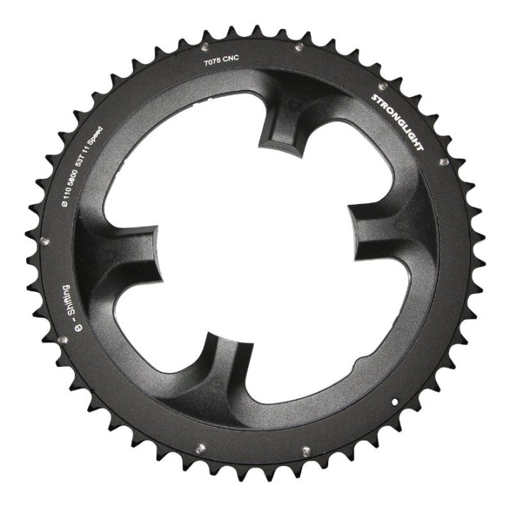 Plateau Route 4 branches Ø 110 Pour Shimano 105 5800 Stronglight 53 dents Extérieur Noir 11V.
