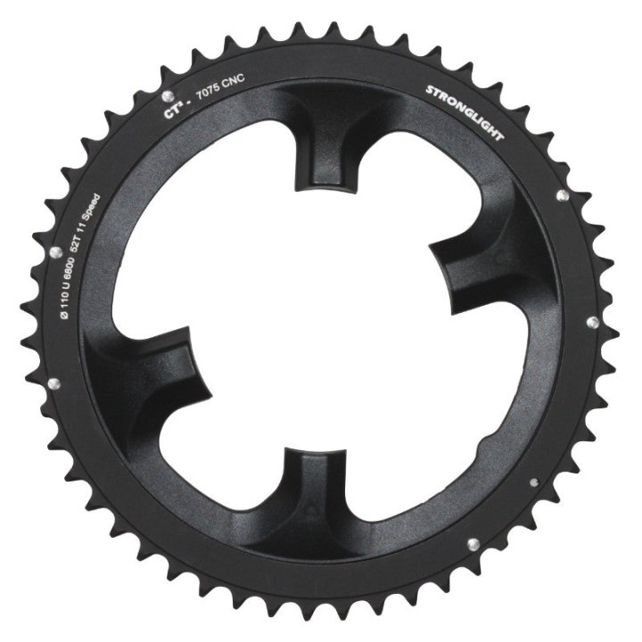 Plateau Route 4 branches Ø 110 Pour Shimano Ultegra 6800 Stronglight 52 dents Extérieur Noir Ct2 11V.