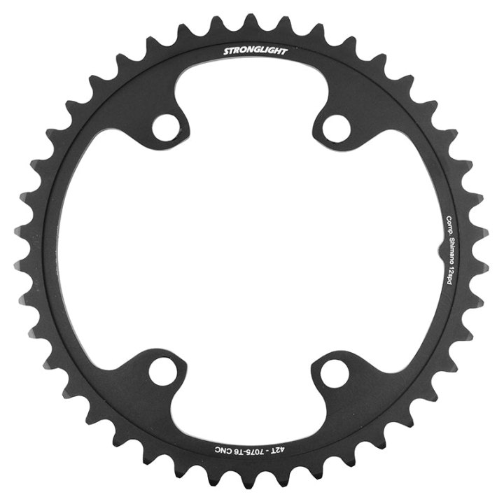 Plateau Route 4 branches Ø 110 Pour Shimano Ultegra R8100- Dura-Ace R9200- 105 R7100 Stronglight 42 dents Intérieur Noir Alu 12V. Pour Extérieur 54 dents