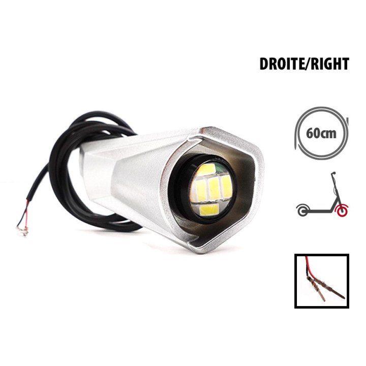 Plastique avant droite avec LED Blanc Dualtron Togo
